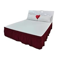 bedrok effen kleur elastische bedrok met ruches bedrok wikkelstijl gemakkelijk pasvorm 35 cm druppel ruches bedrokken hoeken (oranje, 180 x 200 x 40 cm