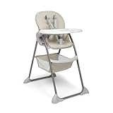 hauck Sit N Fold, Beige - Seggiolone Pappa Pieghevole e Leggero per Bambini da 6 Mesi Fino a 15 kg, Schienale Reclinabile, Cintura a 5 Punti, Vassoio XL Removibile, Cestello Portaoggetti