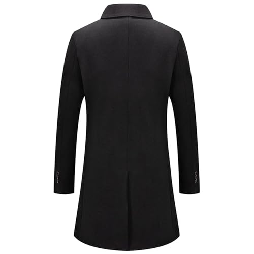 Men Winter Business Single Breasted Overcoat Comfortable Warm Classic Soft Wool Blend Trench Coat2