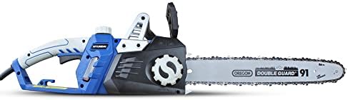 Hyundai 2400W / 230V 16" Bar Powerful Electric Chainsaw, Lightweight, 12m Power Cable, Automatic Chain Lubrication, Easy to Use Corded Chain Saw with 3 Year Warranty