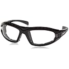 Crossfire 2724AF Diamondback Safety Glass Clear Anit-Fog Lens - Foam Lined Matte Black Frame