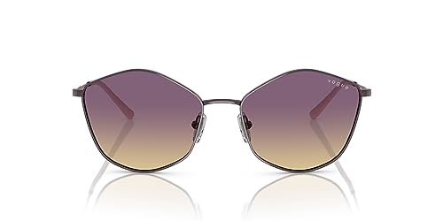 Vogue Eyewear Óculos de sol hexagonais Vo4282s femininos, Violeta claro/amarelo gradiente violeta, 56 mm