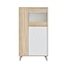 Mobelcenter - Mueble Vitrina 3 Puertas - Armario Auxiliar Comedor - Acabado Color Roble Canadian y Blanco Artik - Medidas: Ancho: 77 cm x Fondo: 33 cm x Alto: 142 cm - (1235)