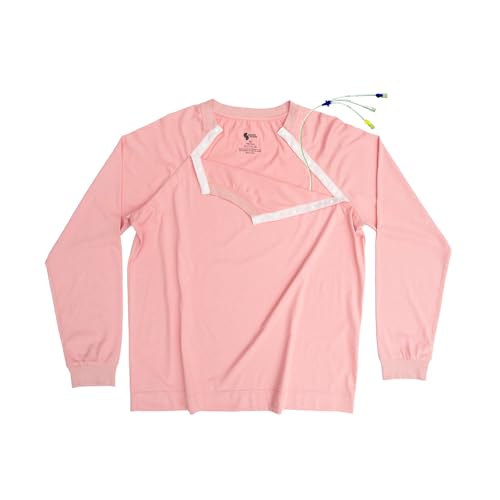 Adult Chemo Chest Port Snap Access Long-Sleeve Tee Shirt2