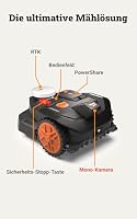 WORX Landroid Vision Cloud WR304E 2WD Mähroboter ohne Begrenzungskabel für 400 m² (KI-Hinderniserkennung, VSLAM+ RTK Cloud Navigation, Auto-Mapping, App-Steuerung) – Ansicht 9