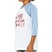 All American Girl Kids' Baseball T-Shirt - Present for Her - Inspirational USA Clothing - White Heather Peach, S