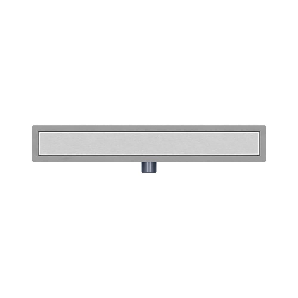 Duschrinne 80 cm, Duo-Rost – befliesbar oder mit Edelstahlabdeckung, Edelstahl AISI 304, Siphon Ø50, Haarsieb