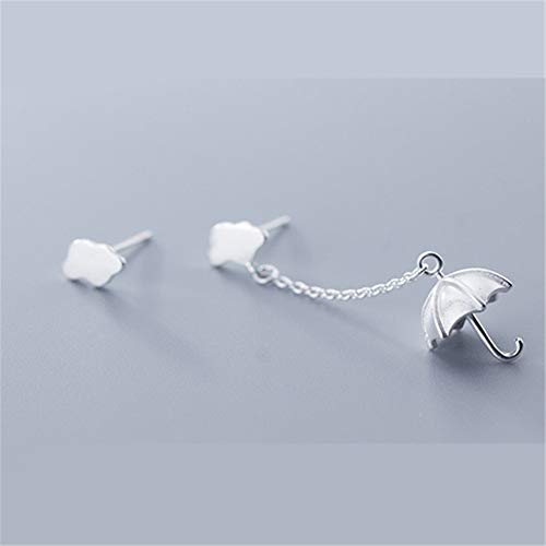 Cute Cloud Umbrella Sterling Silver Small Stud Earrings For Women Teen Girls Hypoallergenic Nickel Free For Piercing Ear Huggie Asymmetrical Dangle Studs Earring Personalized Unique Jewelry #TOP4