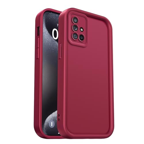 PanXCase Cover per Samsung Galaxy A71 4G - Custodia Silicone Sottile Elegant Disegni Morbida Leggera, Protezione Fotocamera Antiurto Antigraffio Case (Vino Rosso)
