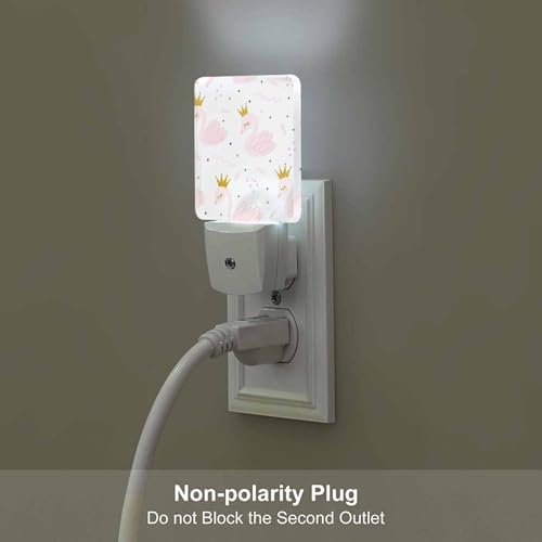 Image of LED Night Light,Cute Cartoon Swan LED Night Light Plug into Wall with Dusk to Dawn Light Sensor White Energy Efficient Nightlight for Bedroom Bathroom Hallway Living Room Kitchen