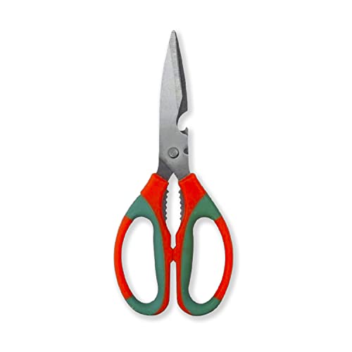 Image of Cinagro Stainless Steel Gardening Scissors, Cutter with Sharp Blades, Cutter for Arranging Flowers, Trimming Plants (Orange & Grey)