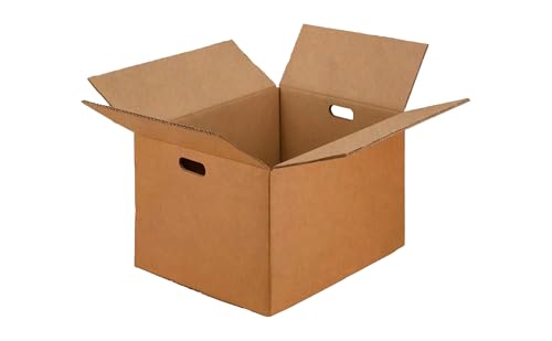 MagazziniGM, Scatole di Cartone Resistenti per Trasloco, Spedizioni e Imballaggi Sicuri, Scatole Avana Robuste e Riutilizzabili (1pz, 80 X 60 X 60 DoppiaOnda con Manico)