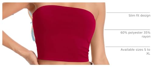 Image of Summer Tube Tops Basic Crop Tops for Women Strapless Tank Bandeau Shirts
