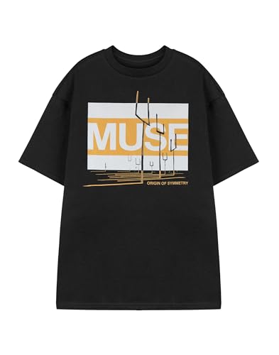 Vanilla Underground Muse Unisex Black Short Sleeved T-Shirt | Origin of Symmetry Graphic Tee | Music Band Apparel Top | Alternative Rock Fan Merchandise | Men Women Tee Shirt UK | Muse Band Gift Idea