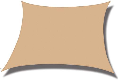 Cool Area 13' x 20' Rectangle Sun Shade Sail for Patio Garden Outdoor, UV Block Canopy Awning, Sand(We Make Custom Size)