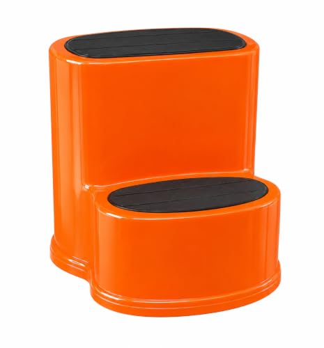 Image of Multipurpose Step Stool with Anti-Skid Surface for Home, Kitchen & Office | Premium Plastic Ladder Stool | 220 kg Hight Weight Load Capacity | 60 x 47 x 51.5 cm  (Mango Orange)