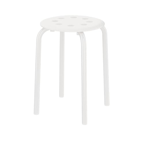 Danube Home Kenli Stool | Light Weight Single Backless Chair | PP+Metal Legs Material | Modern Design 1 Seater Chair For Living Room Dining Room Indoor Furniture L31xW31xH44cm -White