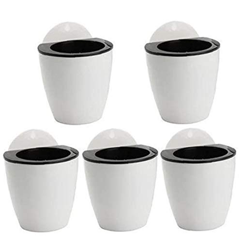 tJexePYK Pack de 5 Colgantes plantadores Blancos Auto riego Vertical Hierba Tiesto Pared de plástico Montada Tiesto para la Cubierta del jardín al Aire Libre decoración de la Pared Cover
