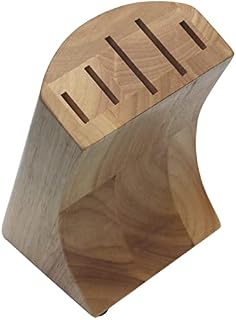 Wooden Knife Block Without Knives. Universal Knife Holder for Kitchen Knives in Rubberwood