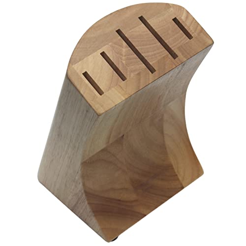 Wooden Knife Block Without Knives. Universal Knife Holder for Kitchen Knives in Rubberwood
