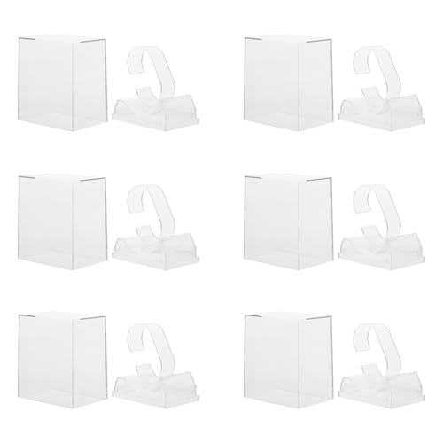 Cabilock 6pcs Boxes Watch Display Box Watch Case Storage Organizer Acrylic Watch Case Watch Rack Organizer Clear Stand Watch Display Case Men Man Watch