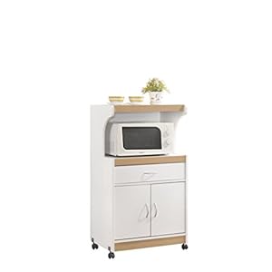 HODEDAH IMPORT Microwave Kitchen Cart, White