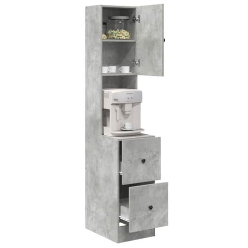 vidaXL Armoire de Cuisine Gris 35 x 50 x 180 cm Bois d'ingénierie, Rangement Efficace en Cuisine, Meuble Moderne, Design rectangulaire pour Organiser Les...