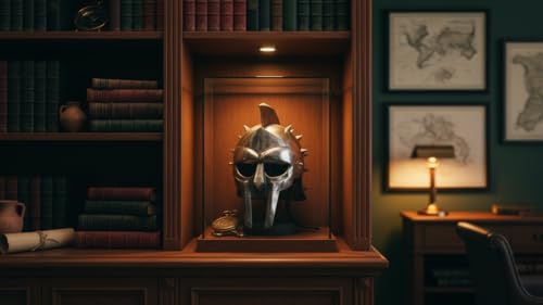 Image of THOR INSTRUMENTS Medieval Gladiator Maximus Helmet with Liner, Steel Roman Warrior Armor Helmet for Halloween Costume, Cosplay, LARP, Reenactment, Rustic Vintage Home & Office Decor Gift