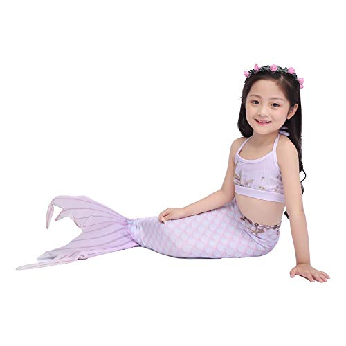 Xnsgao 4Pcs Mermaid Tails For Swimming For Girls Kids Mermaid Swimsuit Costume Princess Bikini Set Bathing Suits #TOP7