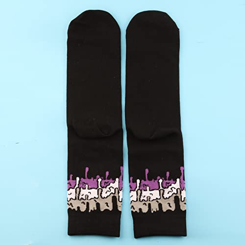 PWHAOO 1 Pair Asexual Pride Flag Socks Ace Socks Asexual Clothing Asexuality LGBT Pride Gifts3
