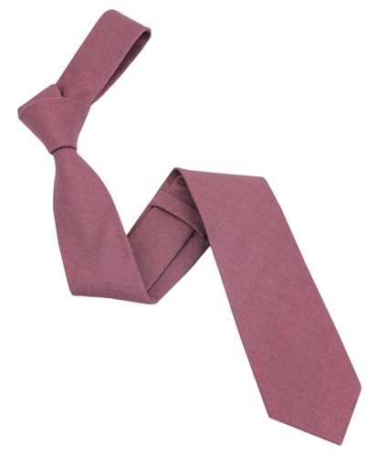 Image of Mens Solid Linen Ties - Slim Pattern Necktie for Men Wedding Groomsmen