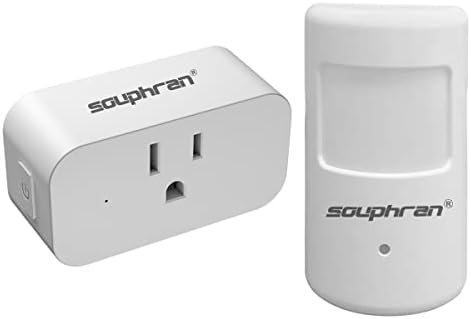 Souphran Smart Motion Activated Switch and Wall Plug Kit, Wireless Occupancy Sensor Switch with Adjustable Timer for Fan and Other Electrical Device Triggering