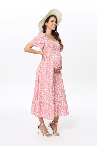 Image of Maternity Dress Women's Off Shoulder Split A Line Casual Maxi Dress Photography Dress for Babyshower