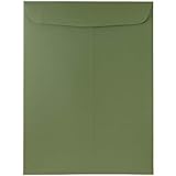 JAM PAPER 9 x 12 Open End Catalog Premium Envelopes - Olive - 50/Pack