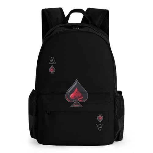 Aceess Cards Poker Backpack Lightweight Laptop Backpack Travel Daypack with Pocket Work Bag for Women Men