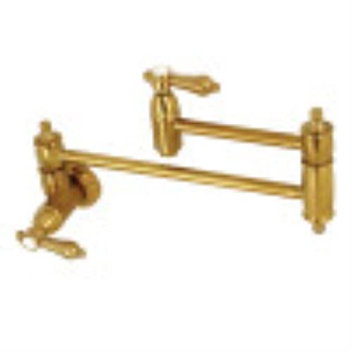 Kingston Brass KS3107BAL Wall Mount Pot Filler Kitchen Faucet, Brushed Brass by Kingston Brass - Used condition - US$135.42