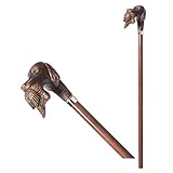  BancarellaOnLine Bastón de Madera Perro de Caza con Presa para Hombre Mujere y Anciano Muleta Artesanal