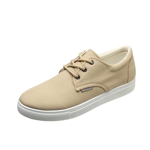 Zapatillas de lona con cordones para hombre, ligeras y casuales con suela de goma, parte superior baja con plantilla suave, estilo minimalista clásico, forro transpirable, ajuste cómodo para uso