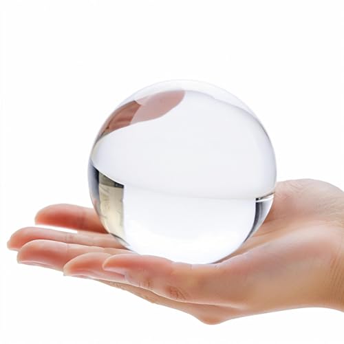 vskikris 3.15in (80mm) Clear Crystal Ball with Sphere Stand -