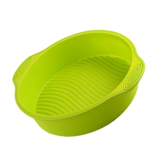 VALICLUD Round Silicone Baking Mold: 10 Inch Non-stick Baking Pan - Silicone Bakeware With Dual Handle - Multi-use Handmade Dessert Mold
