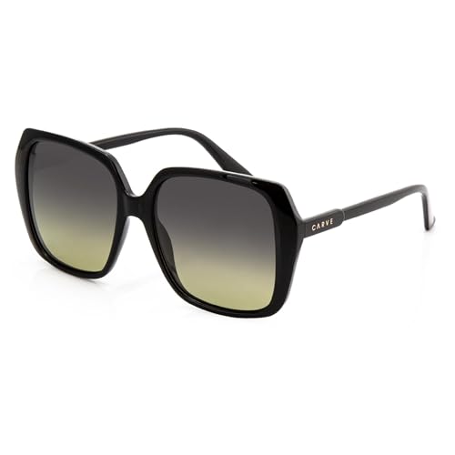 Image of CARVE Ebony Sunglasses - Retro Oversized Bold Square Frame - 100% UV Protection with Style