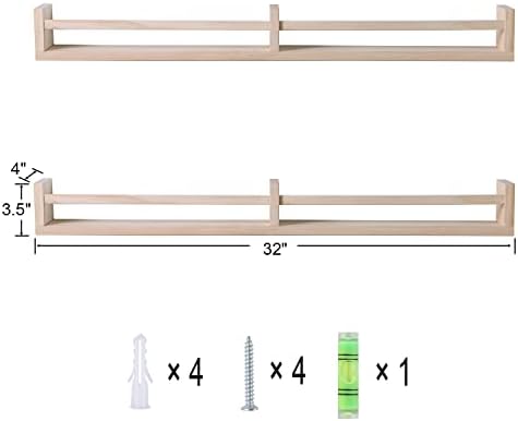 Nursery Bookshelves,32Inch, Floating Nursery Cabinets - Set of two -E-book Shelf Organizer for Child Nursery Room Decor, Wall Cabinets for Kitchen Spice Rack, Pine 6 31wKh9GlKtL. AC