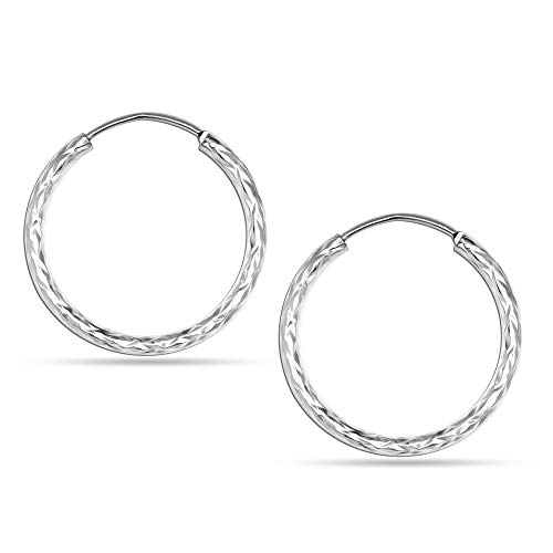 Image of TRUESILVER ACPL Elegant Silver Hoop Earrings for Women & Girls | Stylish Bali Style Jewellery Collection | Gift for Sister, Women & Special Occasions