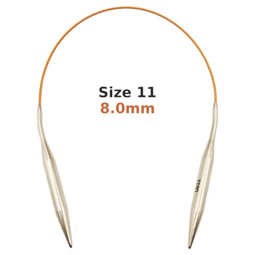 Image of OYEUYID Size 11 Circular Knitting Needles 16 Inch Metal Knitting Needle Set