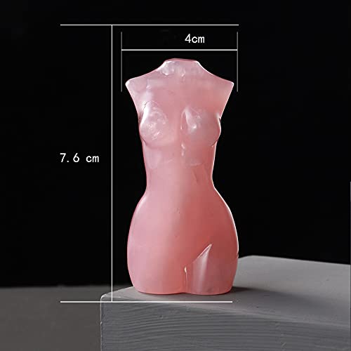 Estatua de Cristal de Cuarzo Rosa Natural de 3 Pulgadas miniatura 2