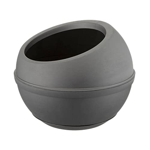 Sfera - Pot à plantes au design circulaire. Jardinière d'intérieur et d'extérieur de Ø 40,5 x 32 H cm. Capacité 23 L. Couleur glace, cappuccino ou gris anthracite Cover