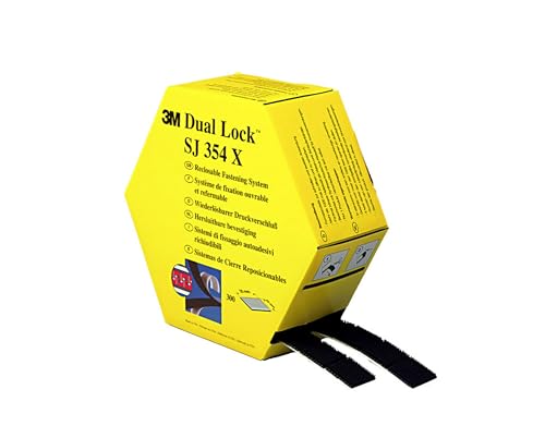 3M SJ354X Dual Lock in einer Spendebox, 2 x 5 m, 300 Stück vorgestanzt, schwarz 1-er Pack