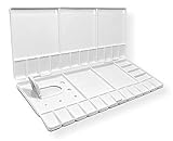 Heritage Arts AP016 Folding Plastic Rectangular Painting Palette; Thumb Hole; 10' x 5'; 33 Compartments, 28 Wells and 5 Larger Color Mixing Areas; Solvent Resistant- Pack of 1