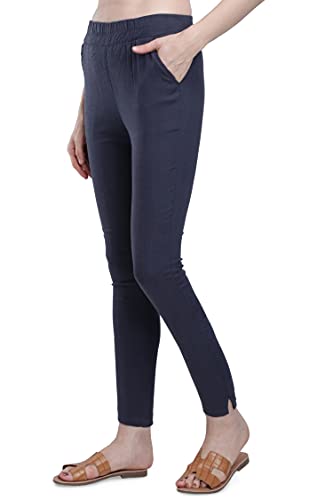 Image of Plus Size Slub Lycra Trouser Cigarette(Pencil) Pants Sizes(26 to 44)