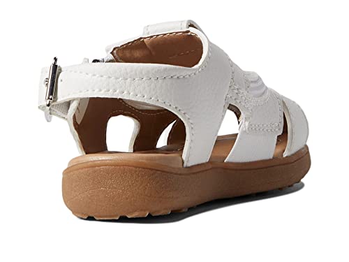 Billy Footwear Kids Sandal For Toddler - Faux Leather Upper With Rubber Outsole, Buckle Strap, And Zippered Closure White 8 Toddler M #TOP3